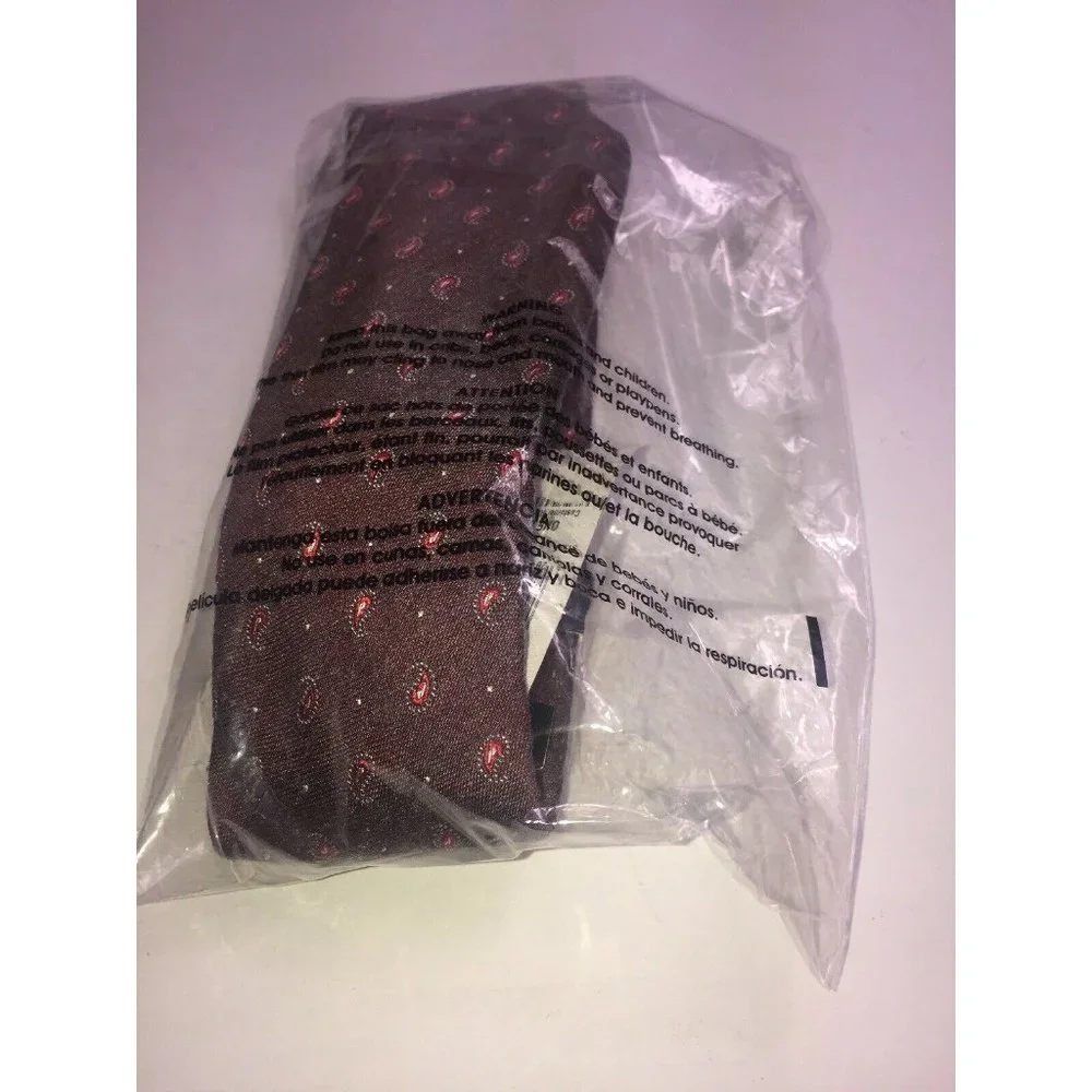 Alfani Dark Red Pine Vine Print Tie